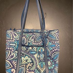 Blue Paisley Printed shoulder bag with tons of pockets gently used